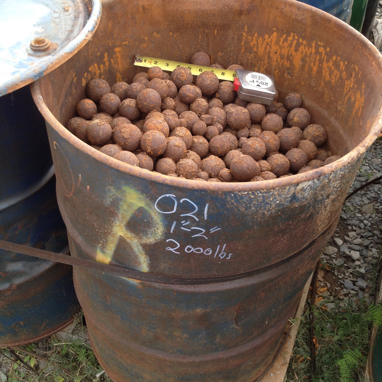 75 Units/barrels - Used Grinding Balls, Ranging In Size From Approximately 1" To 4" (note: A Barrel Is Approximately 1-ton))